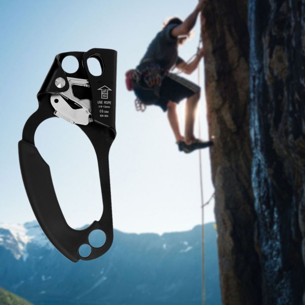 [ff86]Professional Rock Climbing Left Hand Ascender Device Portable Riser for 8-13mm Lanyard Rappelling Gear Outdoor