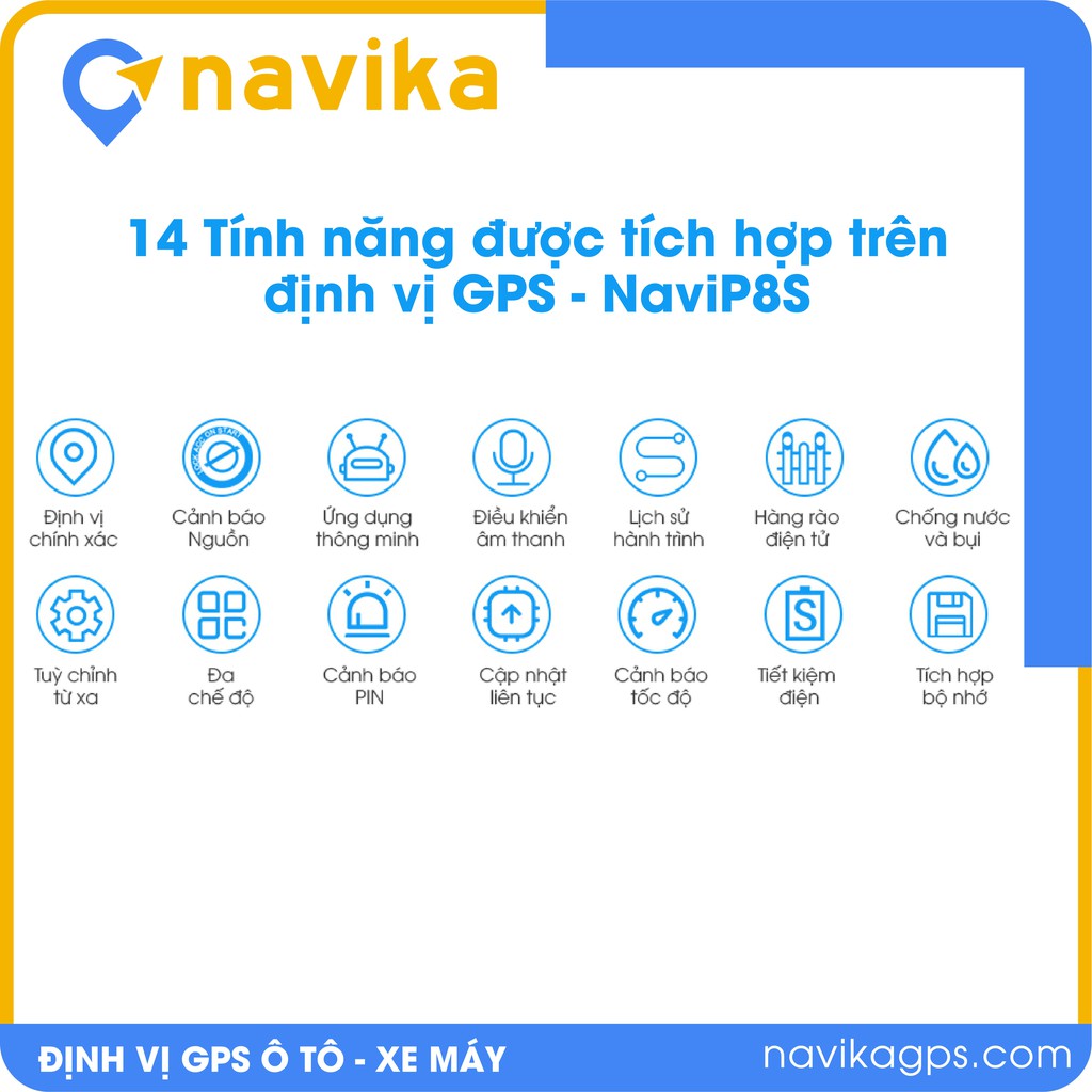 Định vị GPS chống trộm, theo dõi xe máy, oto P8S,có MIC ghi âm, app tiếng việt, BH 1 năm (Tặng jack đấu dây) -Navika GPS