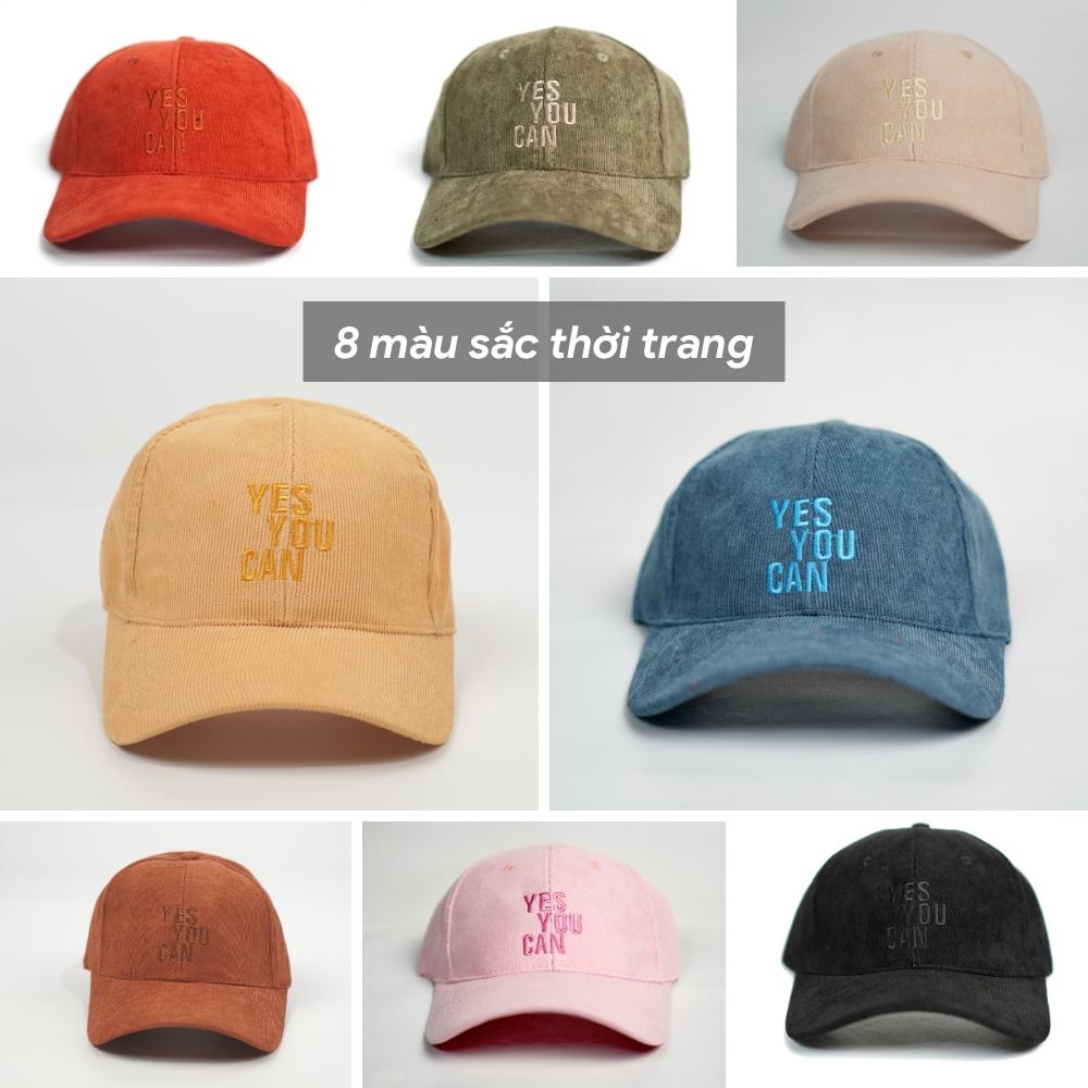 Mũ lưỡi trai ❤️ Nón kết thêu chữ Yes You Can phong cách Ulzzang form unisex nam nữ N06