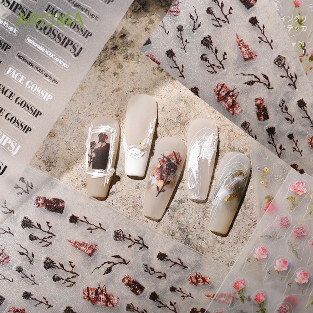 [Hàng mới về] Nhãn dán móng tay phong cách cổ điển hợp thời trang chống nước DIY