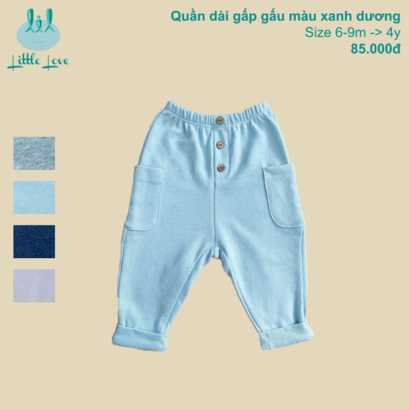 Lil little love - Quần dài nỉ gấp gấu cho bé 5-18kg