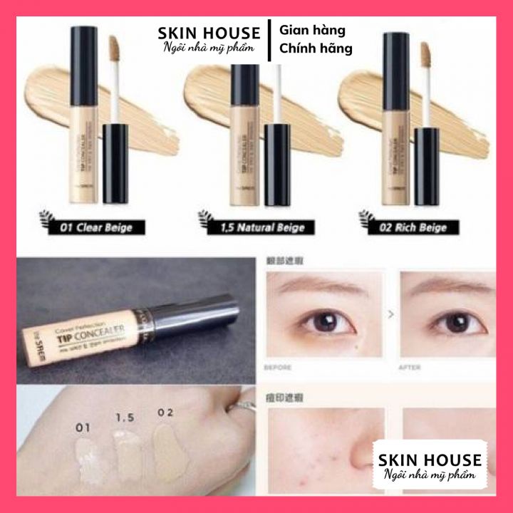 Kem Che khuyết điểm The Saem Cover Tip Perfection Concealer SPF28 PA++