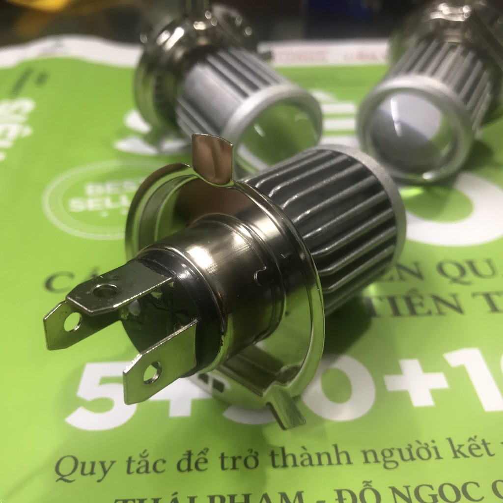 Đèn pha led Bi cầu mini cos vàng pha trắng chân H4 và M5