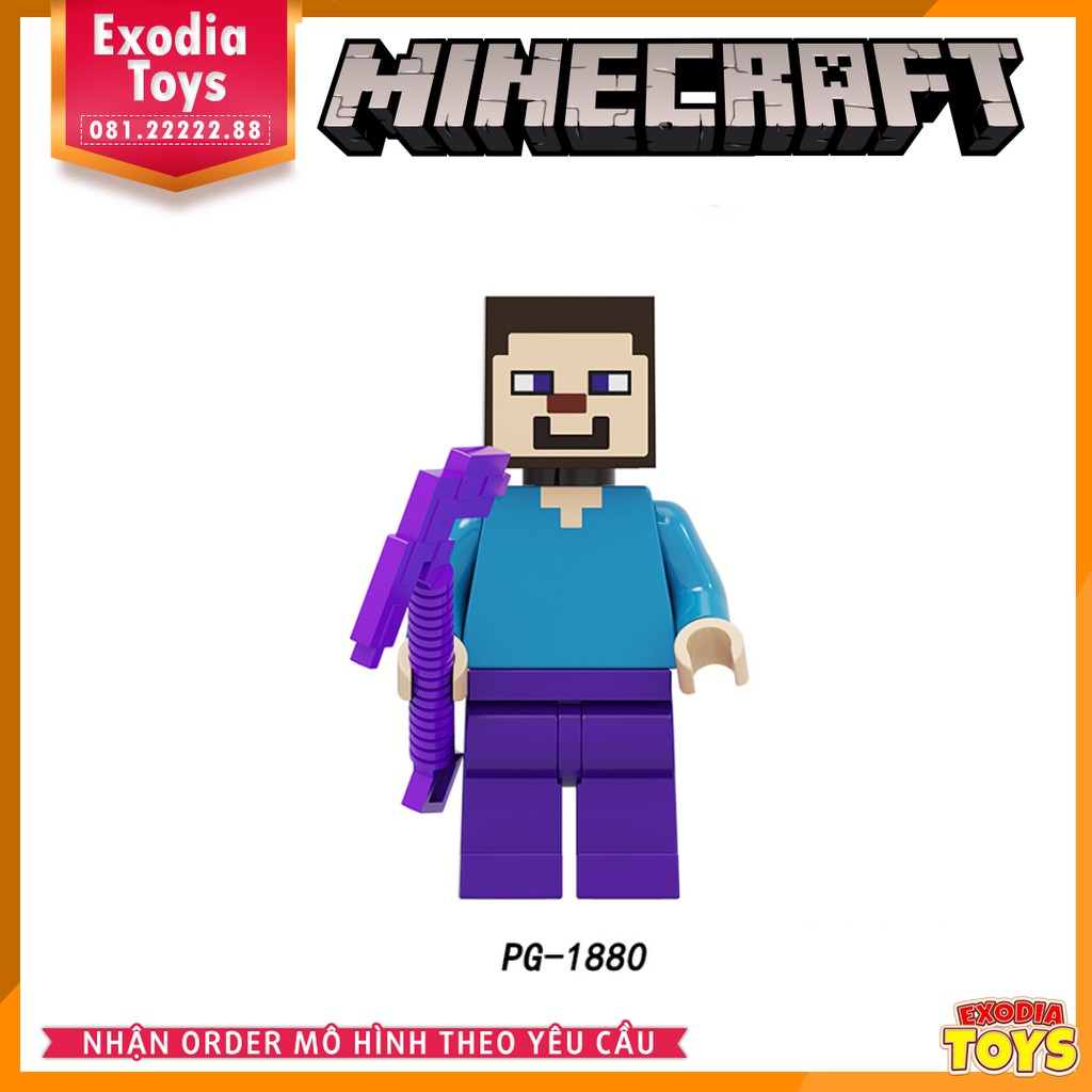 Xếp hình Minifigure nhân vật trò chơi Minecraft - Đồ Chơi Lắp Ghép Sáng Tạo - POGO PG8214