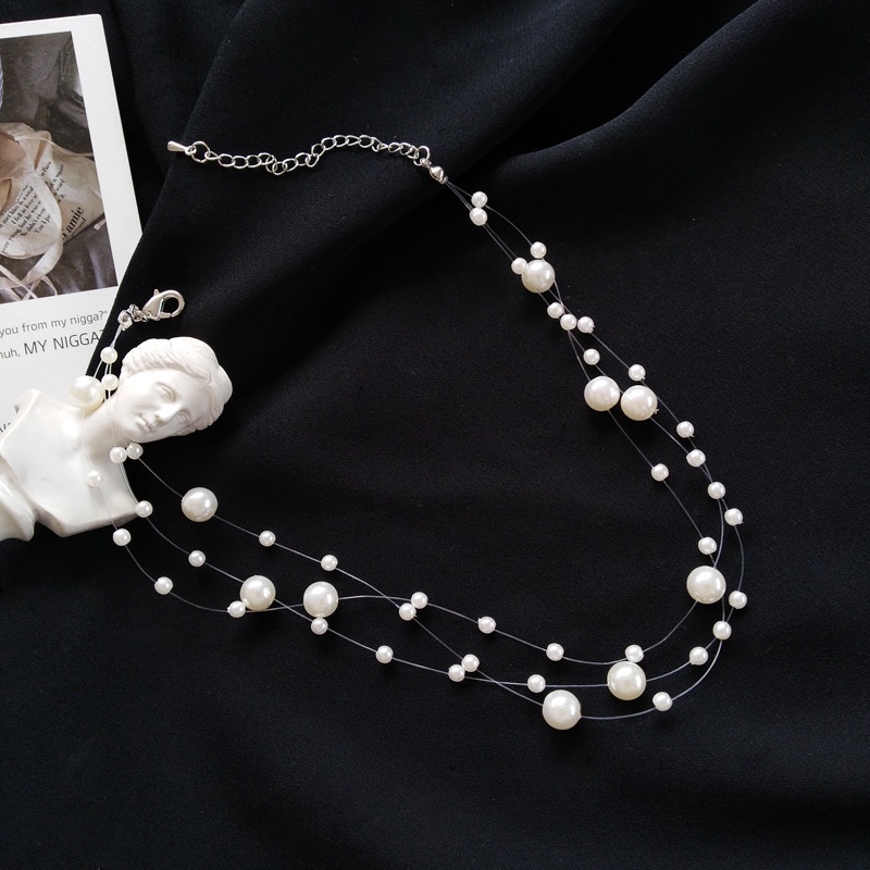 Vòng cổ choker ETRENDY nhiều lớp đính ngọc trai nhân tạo thời trang 2022 mới dành cho nữ