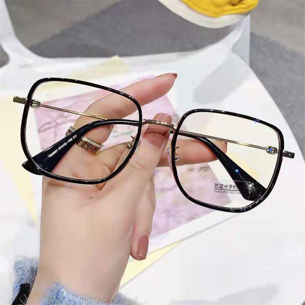 Mắt Kính Gọng Kim Loại Chống Ánh Sáng Xanh Trong Suốt Phong Cách Retro Thời Trang Cho Nam Và Nữ G6K6