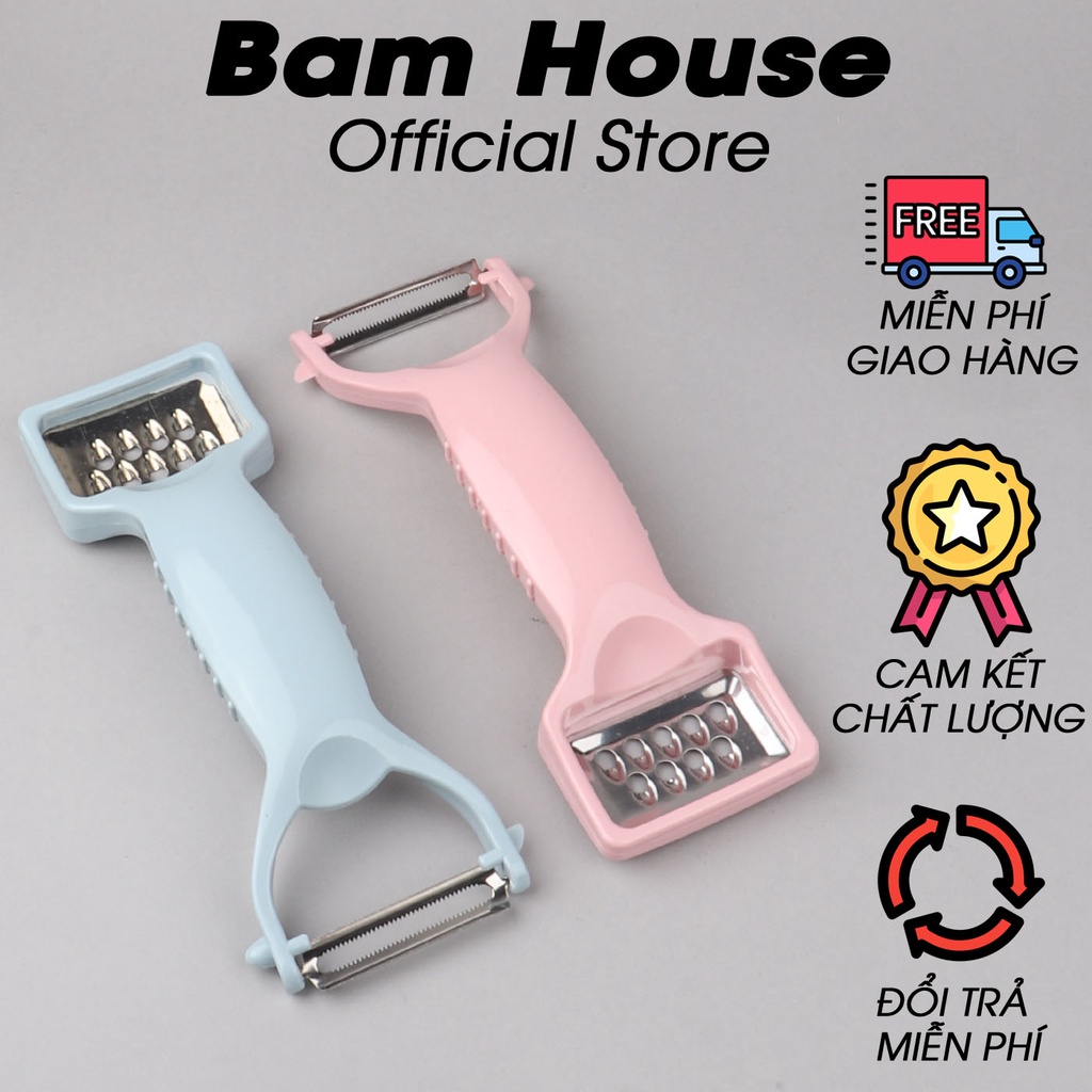 Dao bào đa năng inox Bam House 2 đầu nhiều màu siêu bén cao cấp B2D02 - Gia dụng bếp