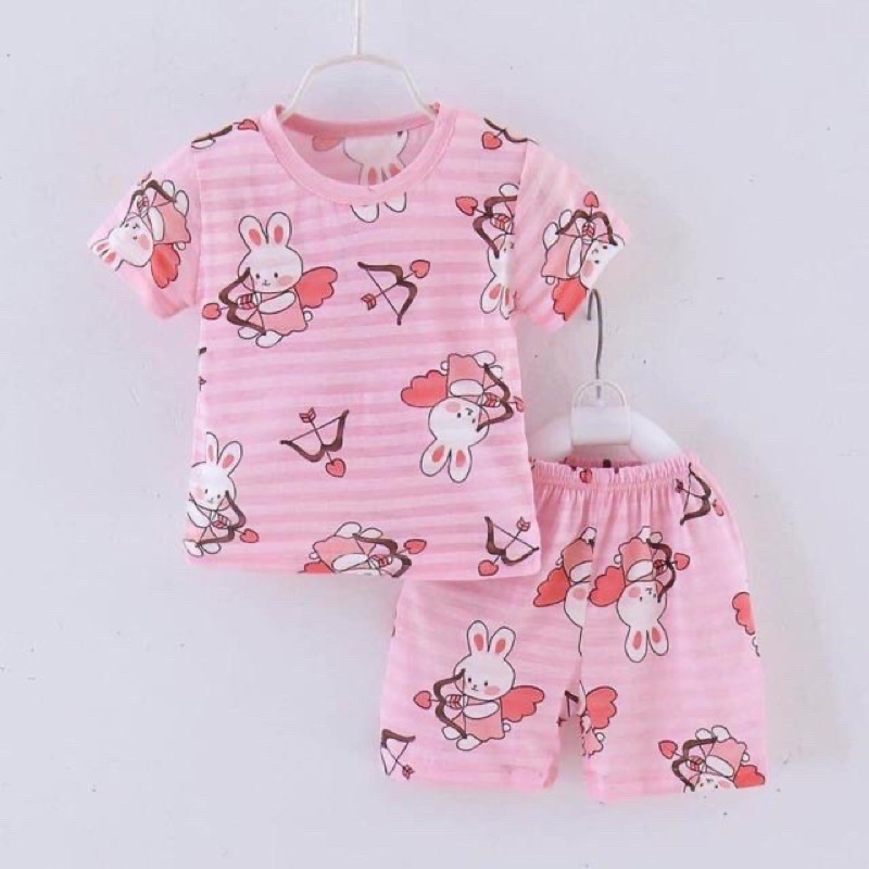 Bộ Cotton đùi cộc tay cho bé trai bé gái siêu đáng yêu