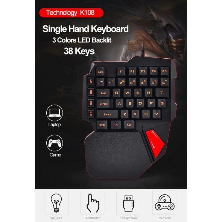 Bộ Bàn Phím Bán Cơ Aturos K108 38 keys cho PC, Smartphone + Tăng miếng lót chuột