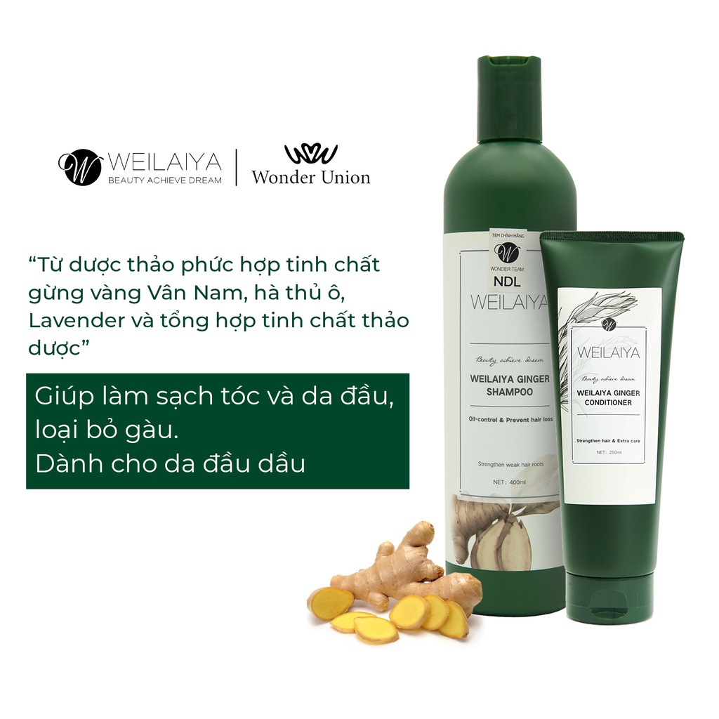 Dầu Gội Gừng Weilaiya Chính Hãng HOKA Dầu Gội Chống Giảm Rụng và Kích Thích Mọc Tóc