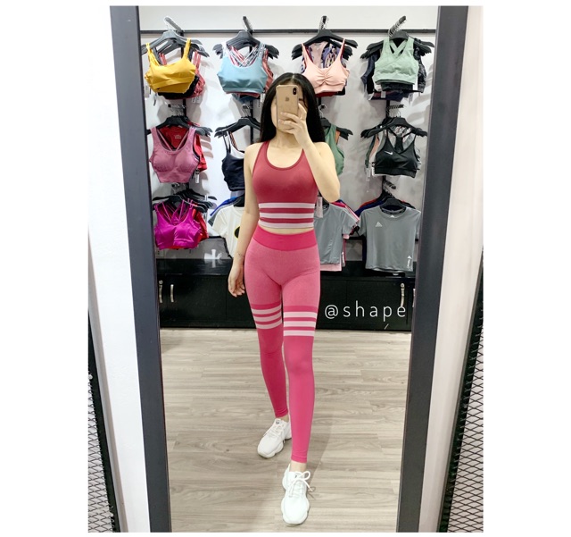 Quần legging tập gym nữ kẻ ngang đùi [QD175]