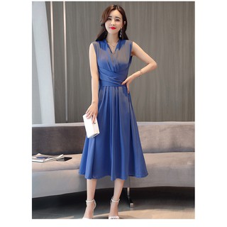 ĐẦM DÁNG DÀI PHỐI DÂY LƯNG XẾP LY - D569