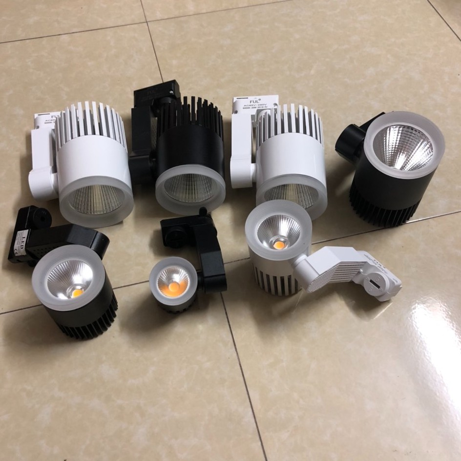 Đèn LED rọi ray 7W 12W 20W 30W vỏ trắng đen, ánh sáng trắng vàng