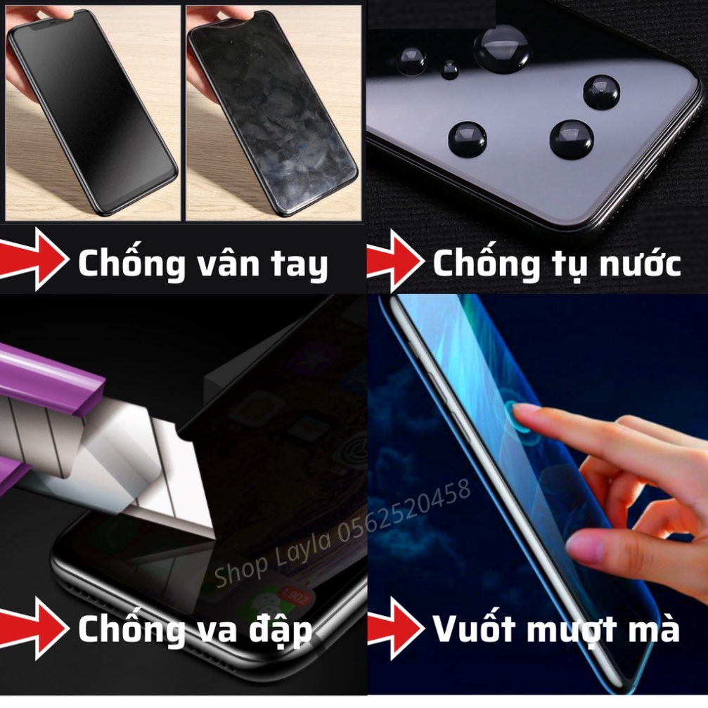 Cường Lực chống nhìn trộm iphone 11 Pro Max Xs Max 7 Plus 8 Plus X Xr 12 Pro Max 13 Pro Max - Full màn hình