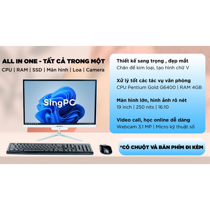 Máy tính All In One SingPC M19K671-W