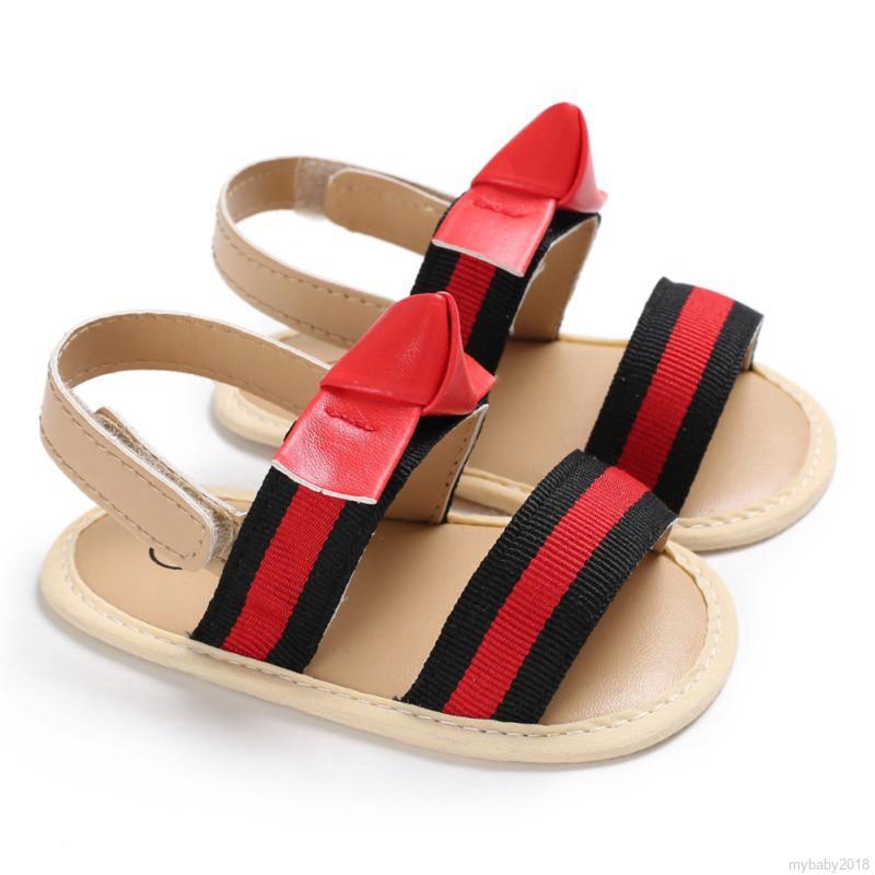 My Baby  Giày sandal tập đi đế mềm chống trượt đính nơ cho bé gái