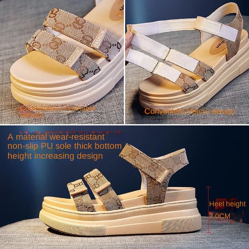 Giày Sandal Thể Thao Đế Dày Tăng Chiều Cao 2022 Mẫu Mới Thời Trang Mùa Hè Cho Nữ