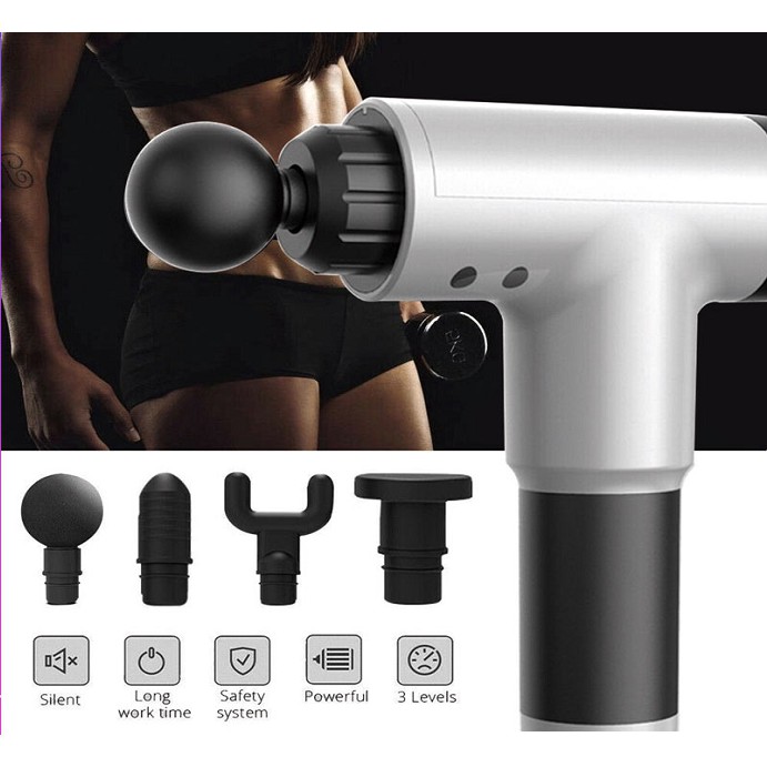 Súng Massage - Máy Mát xa Không Dây Trị Liệu Đau Nhức Toàn Thân Giảm Căng Cơ Nhật Bản FANSCIAL GUN Có 6 Chế Độ Massage