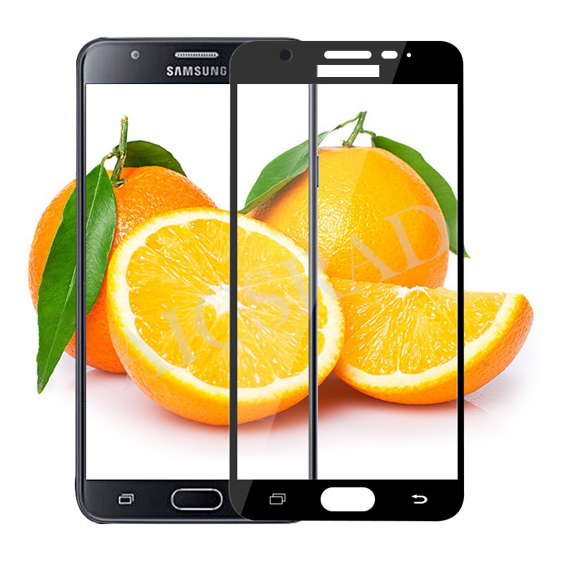 Kính cường lực full màn hình 5D Galaxy J7 Prime tặng ốp lưng dẻo (Đen)