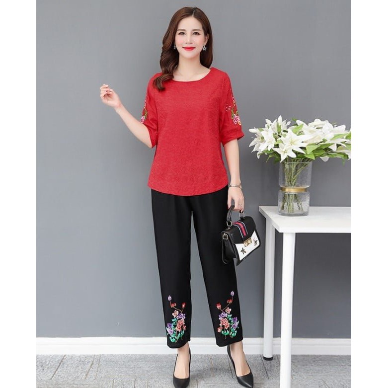 Set Bộ Đồ Nữ Trung Niên Chất Đũi Mềm Mát Sang Trọng Cho Mẹ Full Size Từ 40 Đến 80kg Giá Tốt Kèm Ảnh Thật
