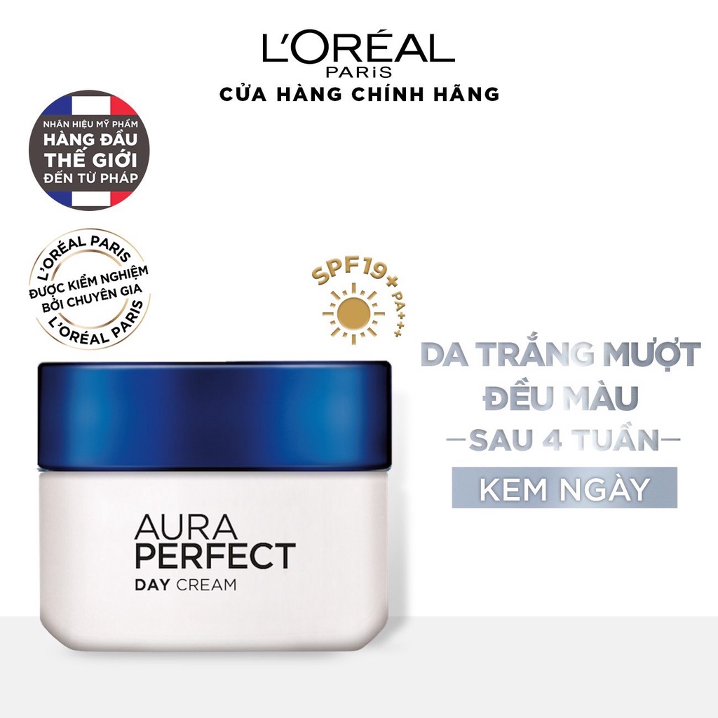 Kem Dưỡng L'Oreal White/ Aura Perfect Trắng Sáng Đều Màu Da ban đêm/ ban ngày 50ml