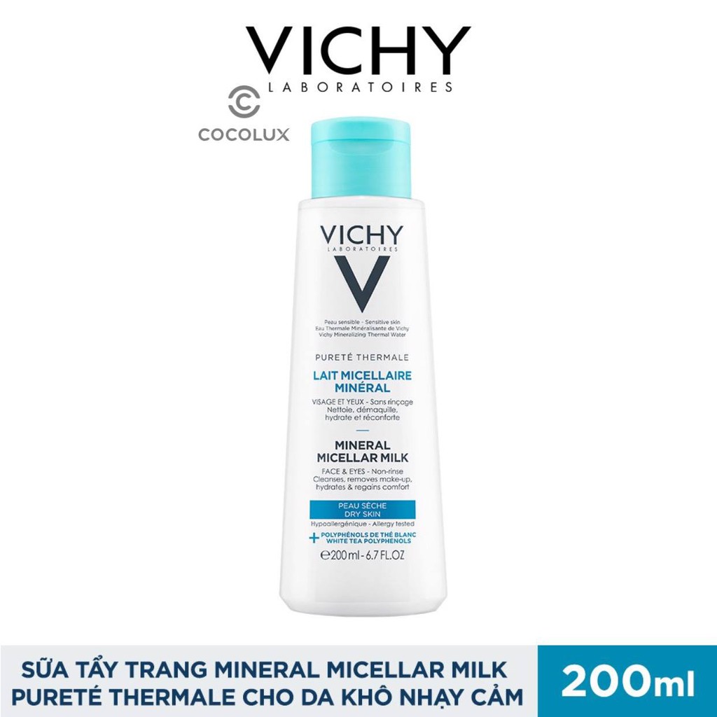 [Công Ty, Tem Phụ] Sữa Tẩy Trang VICHY Sạch Sâu và Cấp Ẩm 24h [COCOLUX]