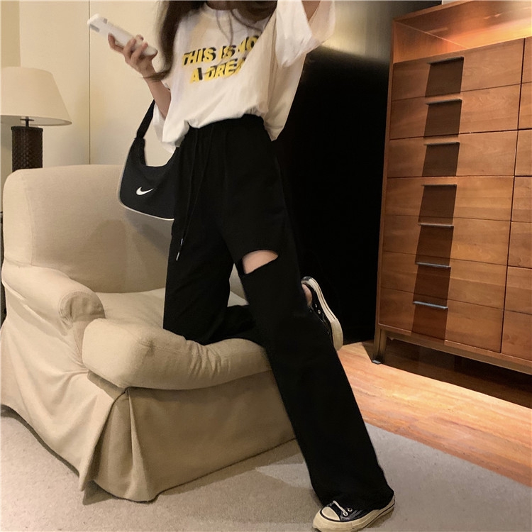 Quần ống rộng dáng dài phong cách Hàn Quốc retro cho nữ | BigBuy360 - bigbuy360.vn