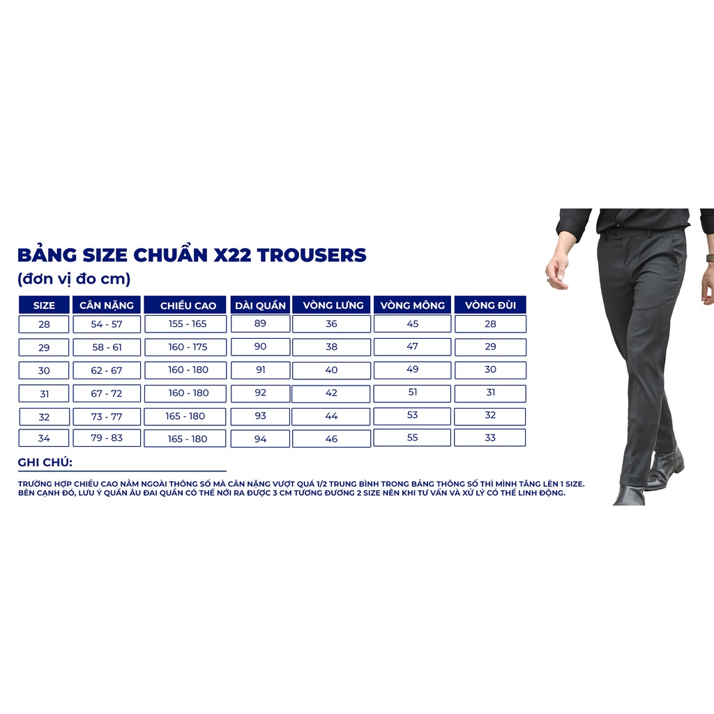 Quần âu nam The GMEN X22 Basic Trouser chất liệu cao cấp, form dáng chuẩn và tôn chân