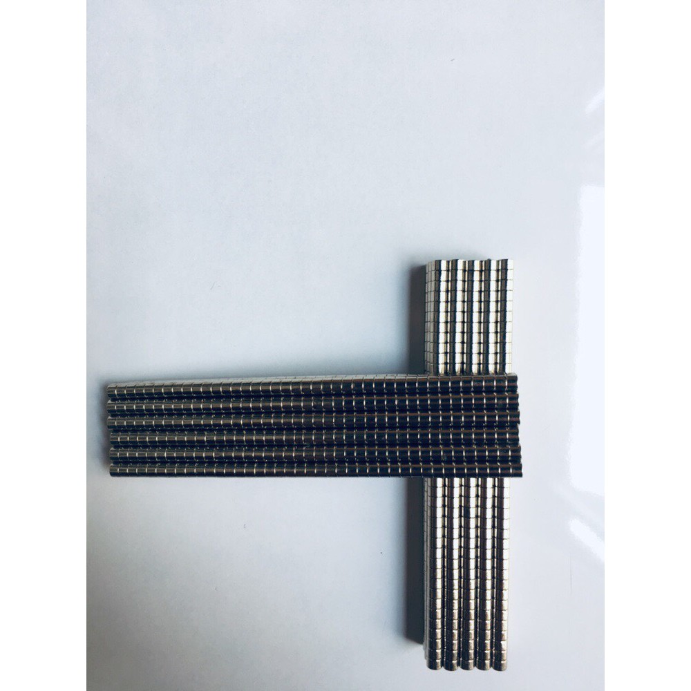 100 viên Ø 3x2mm nam châm đất hiếm lực từ cực mạnh, nam châm nguyên liệu điện tử