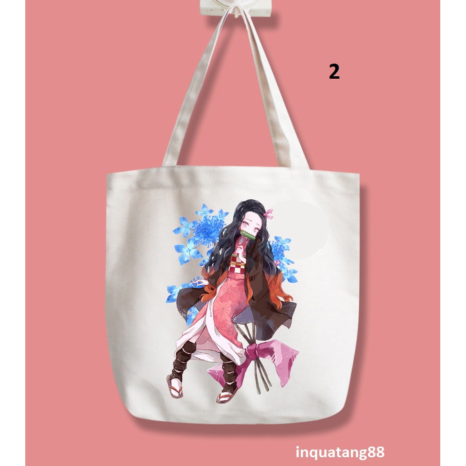 Túi vải bố tote canvas - Kimetsu no Yaiba- NEZUKO