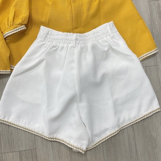Sét áo nút bọc kèm quần short viền dạ