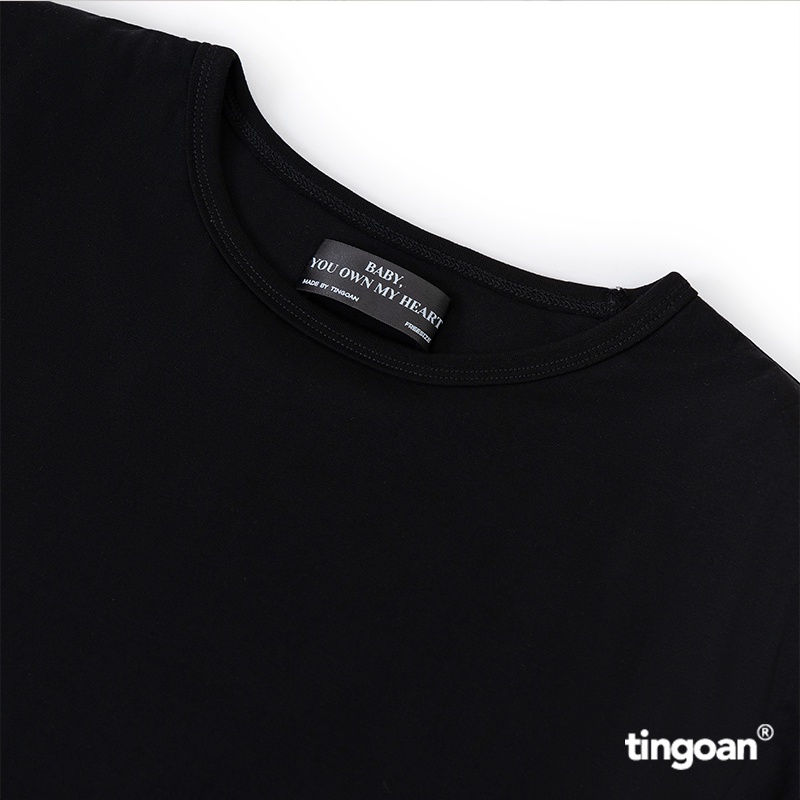 TINGOAN® - Áo phông độn vai 2 lớp cổ tròn đen LOVE SELLER TSHIRT/BL