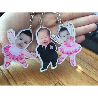 Móc khoá chipi ghép mặt bé theo yêu cầu của khách siêu đáng yêu