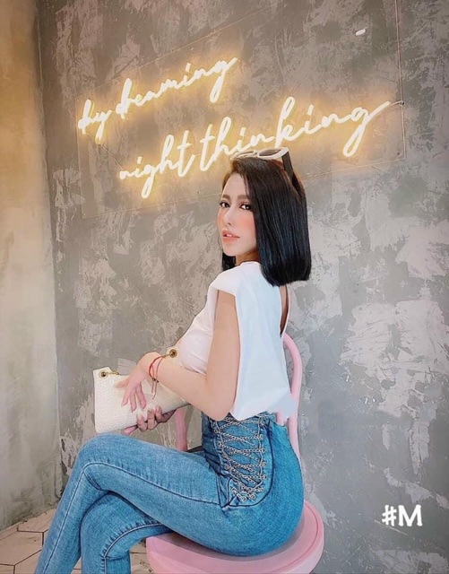 QUẦN BÒ JEANS ÔM LƯNG CAO XÍCH HÔNG | BigBuy360 - bigbuy360.vn