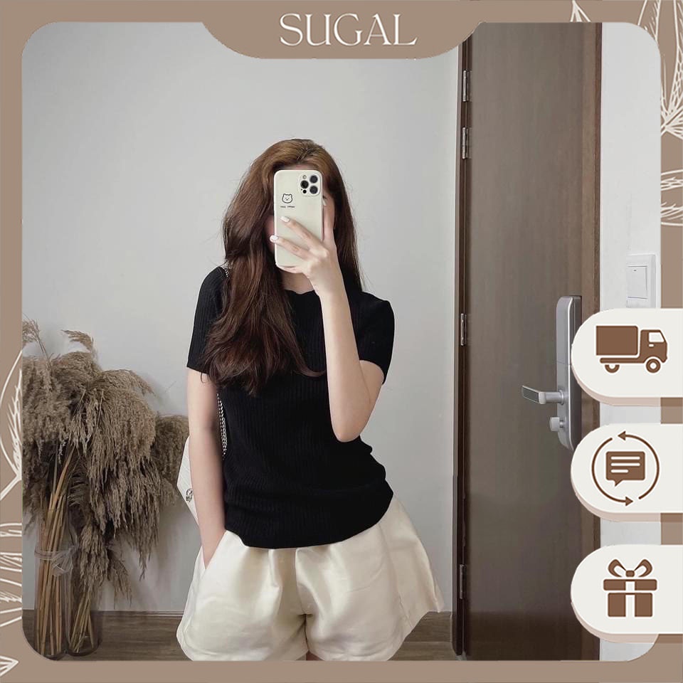 Áo Thun Tăm Lạnh Nữ Co Dãn 4 Chiều Mềm Mịn Thoáng Mát Thời Trang Sugal TOP NU 0031V2