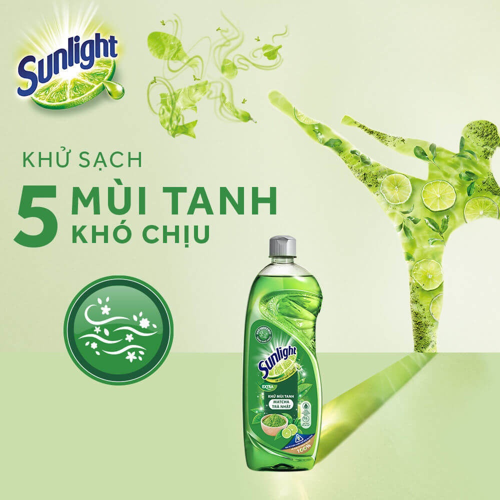 Nước rửa chén Sunlight Trà xanh Chai 400g