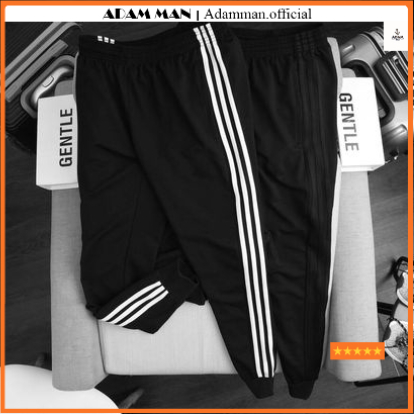 Quần thể thao nam nữ 3 sọc ống bo chun, chất liệu poly cao cấp, dày dặn, form dáng trẻ trung, năng động - Adam Man