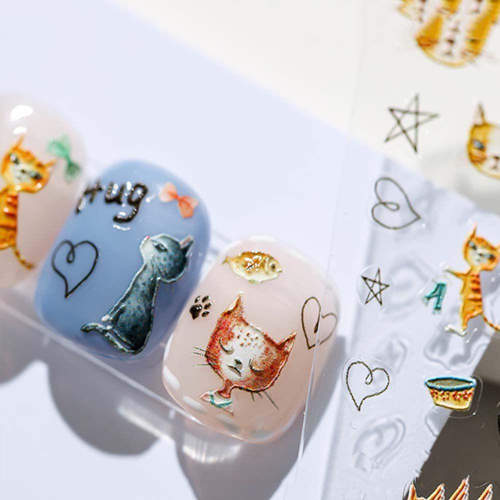 Miếng Dán Trang Trí Móng Tay Hình Gấu 3D DIY