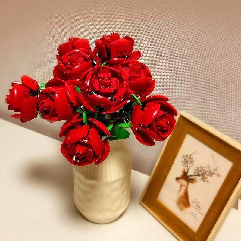 ✨Lebrick✨Bộ Đồ Chơi LEGO Xếp Hình Hoa Hồng Xanh Dương Lãng Mạn Sáng Tạo Thích Hợp Làm Quà Sinh Nhật Cho Bé Gái