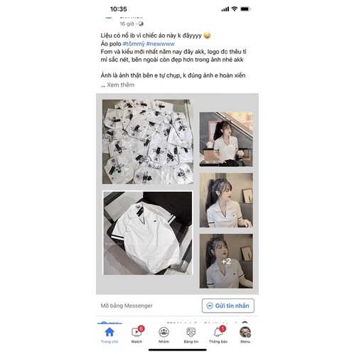 ÁO POLO TRẮNG VIỀN ĐEN CỔ V CHO NỮ