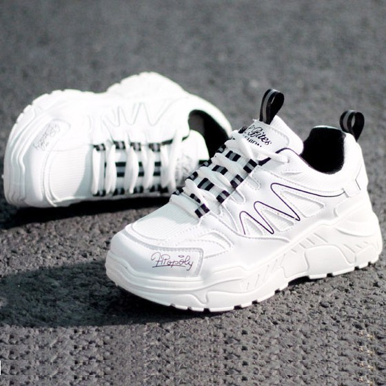 Giày Sneaker  Nữ Hàn Quốc Trắng Vạch Đen
