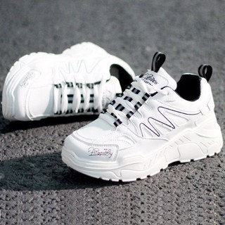 Giày Sneaker Nữ Hàn Quốc Trắng Vạch Đen