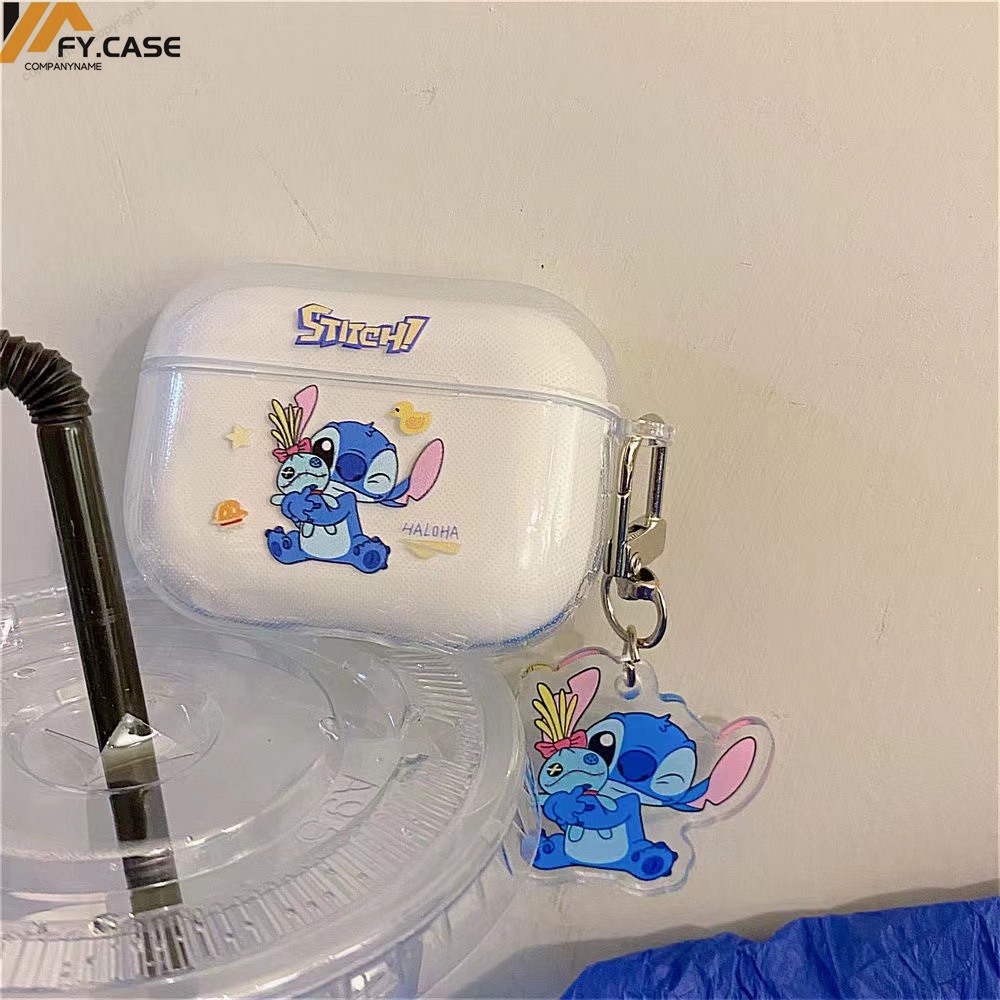 Vỏ Bảo Vệ Hộp Sạc Tai Nghe Airpod 1 2 3 Pro Bằng Silicon Chống Sốc Hình Stitch Dễ Thương