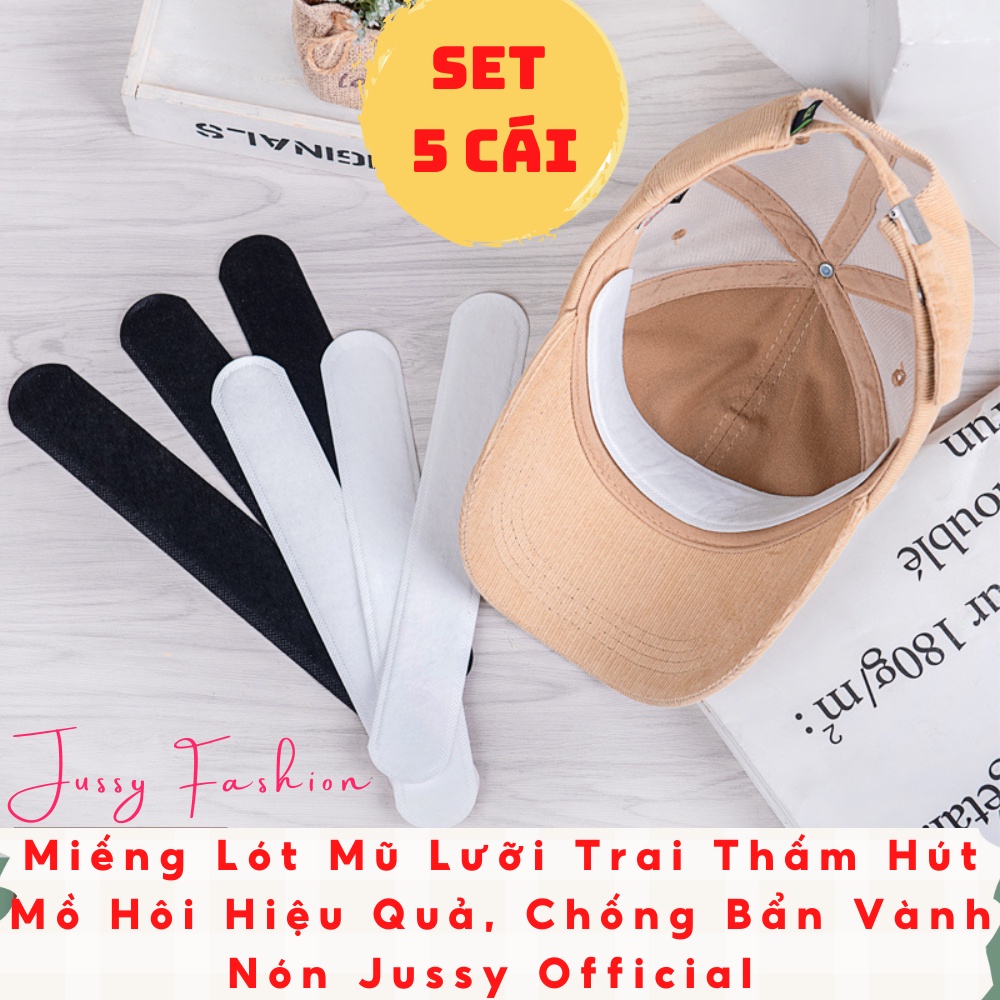 Miếng Lót Mũ Lưỡi Trai Thấm Hút Mồ Hôi Hiệu Quả Chống Bẩn Vành Nón Jussy Fashion Kiểu Mút Lót Nón 2 Mặt Dành Cho Nón Kết