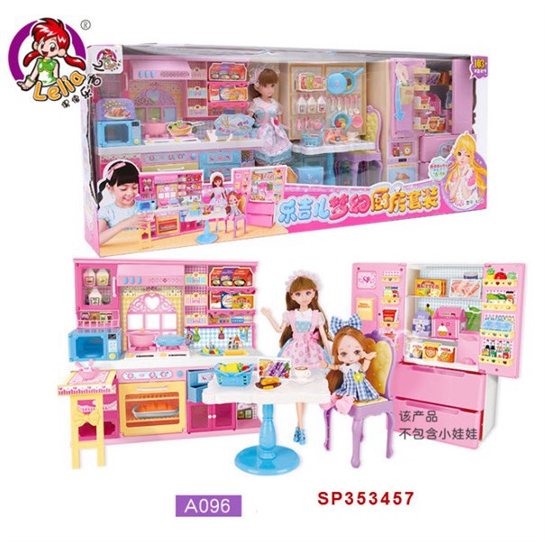 Hộp nhà bếp, tủ lạnh, búp bê Lelia, A096 (Hộp)