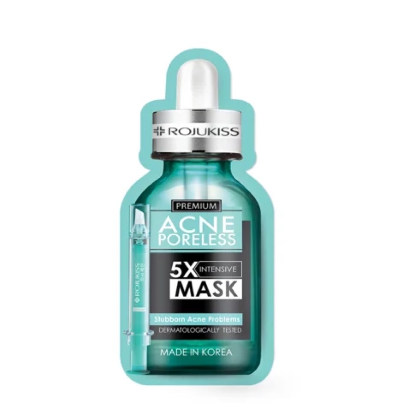 Bộ 03 Mặt nạ ROJUKISS Acne Poreless 5x Intensive Mask - Ngăn ngừa mụn và cải thiện vết thâm mụn