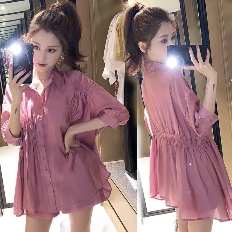 Đồ bộ bầu lửng chất đẹp mát mặc hè hàng quảng châu cao cấp ✅sẵn hàng đen và hồng size M-L-XL✅