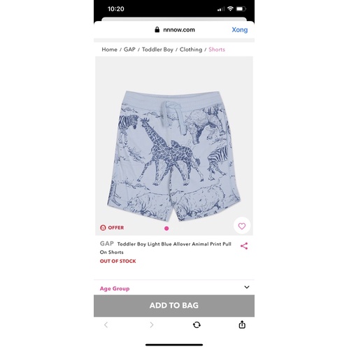 Vải thun cotton con vật xuất Gap