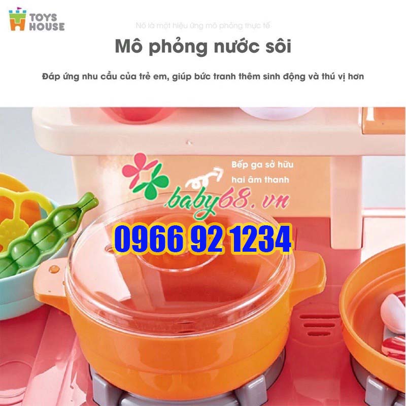 Đồ chơi nấu ăn cho bé bộ 36 chi tiết, giúp phát triển kỹ năng cho trẻ - Toyshouse 889, bộ bếp có vòi nước