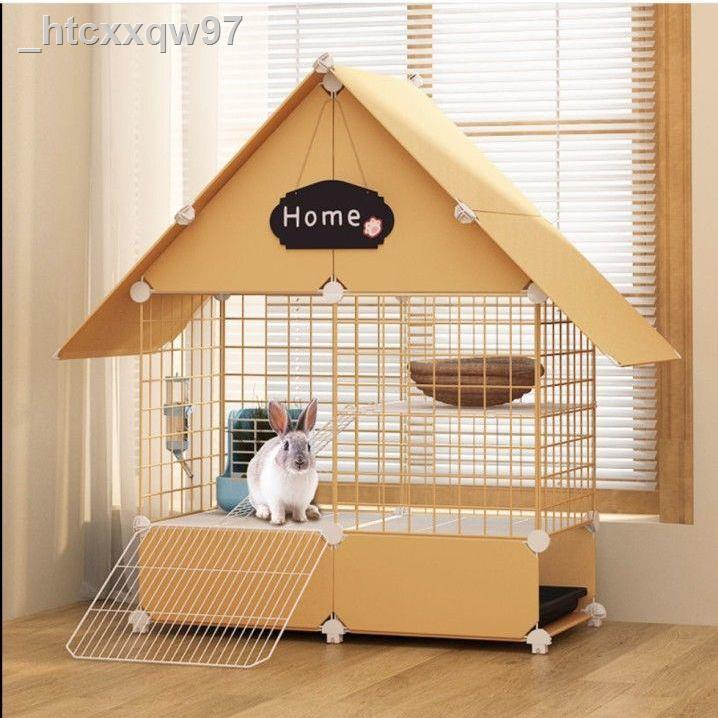 Chuồng thỏ hộ gia đình chuột lang hamster nhà vua kích thước biệt thự có khay lồng làm tổ vật dụng chống tiết